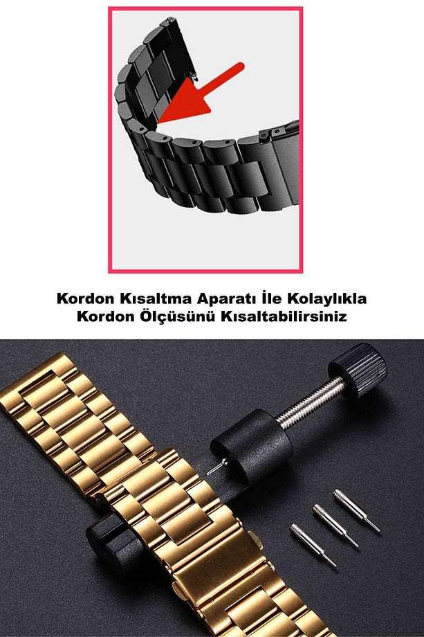 Huawei Watch Gt5 Gt4 Gt3 Gt2 Gt2e - Gt5 Pro Gt3 Pro Gt2 Pro (46MM) Metal Çelik Bakla Kordon Kayış - 3