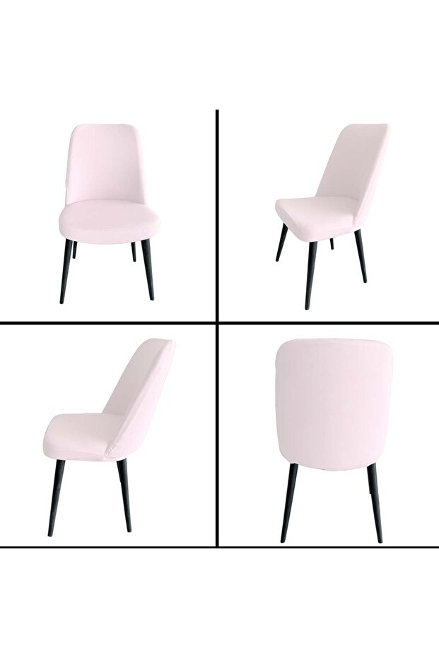 4 Adet Petek Kumaş Gül Tipi Sandalye Kılıfı & Sandalye Örtüsü Seti - 3