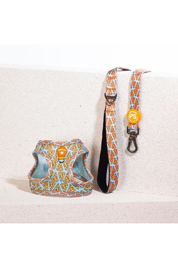 Pizza Leash & Air-Mesh Kedi Köpek Tasma ve Gezdirme Kayışı Seti Tasma Seti - 2