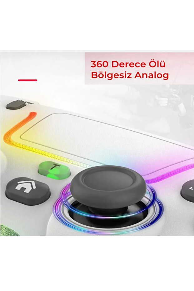 PS4 Kol Kablosuz Gamepad Oyuncu Kol /Çift Titresim/6 Eksenli RGB Mod/PS4/Switch/PC/Androd/ iphone - 3