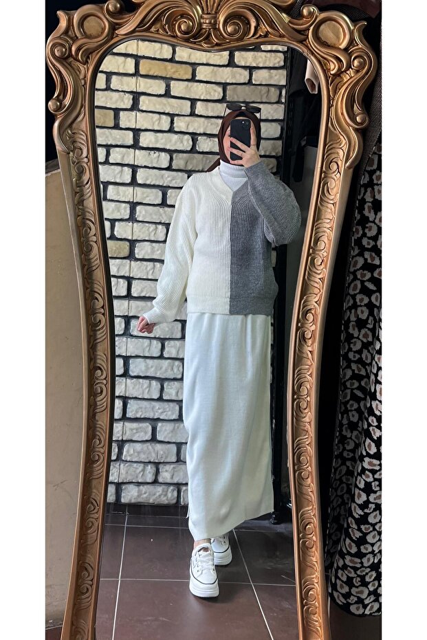 Çift renk Triko kazak - 3