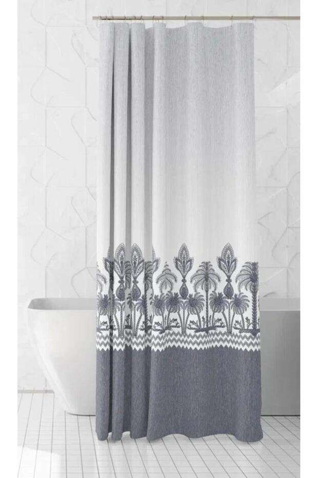 Bathroom Curtain 2X100X200 Double Wing Shower Curtain with Rings Shower Cabin Curtain 4238