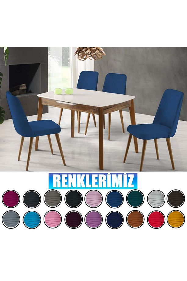 6 Adet Petek Kumaş Gül Tipi Sandalye Kılıfı & Sandalye Örtüsü Seti - 7