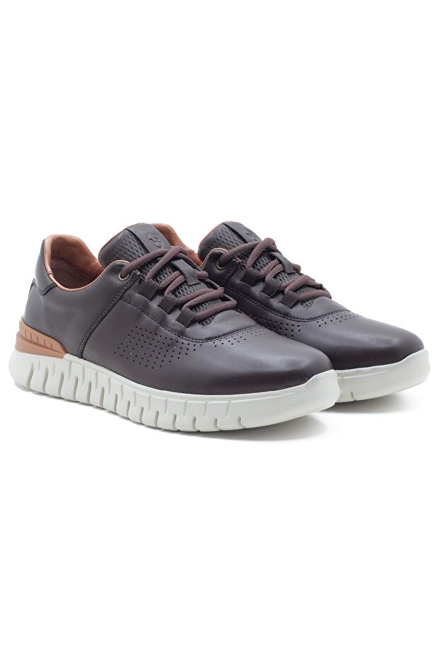 Genuine Leather Men's Sports Walking Shoes 2405 Brown