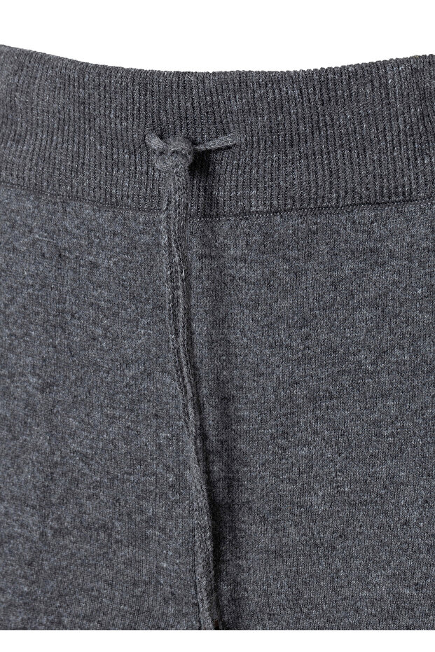 Antrasit Renk Kaşmirli Triko Jogger Pantolon - 2