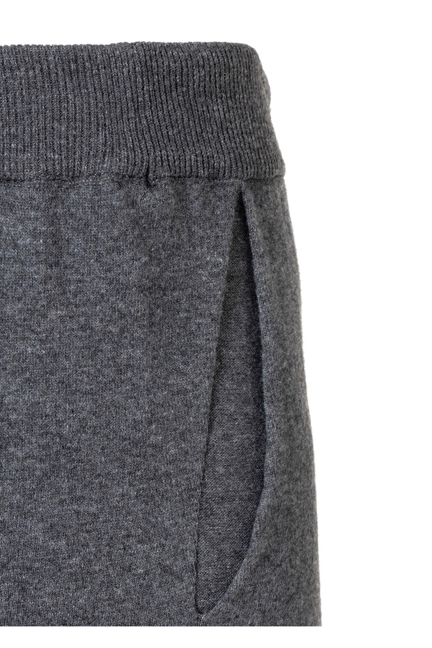 Antrasit Renk Kaşmirli Triko Jogger Pantolon - 4