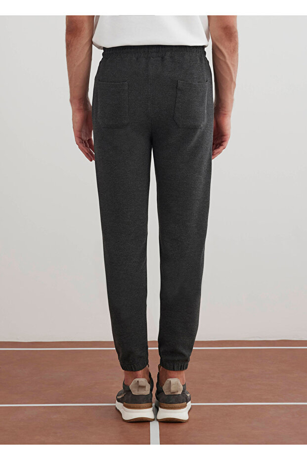 Antrasit Renk Örme Kumaşdan Jogger Pantolon - 5