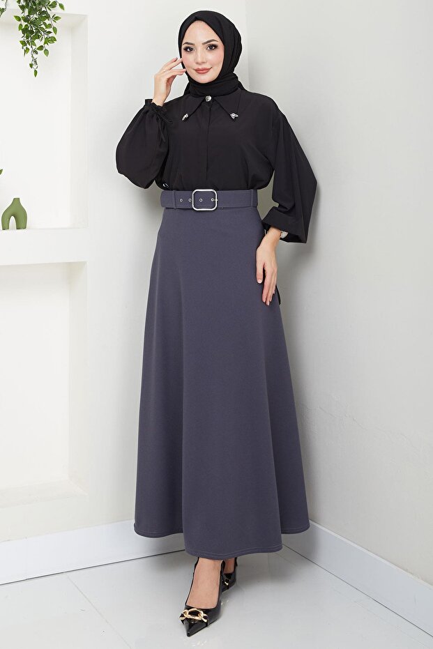 Belted Mevlana Skirt Smoked Hm2370