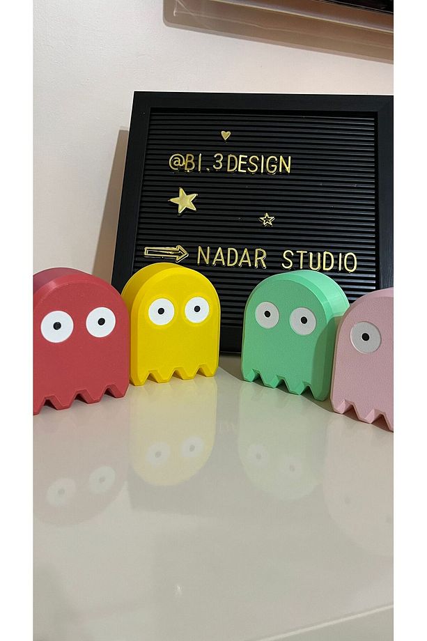 Pacman Hayaleti Tealight  Led Figür  / Led Tealight Hediyeli - 6