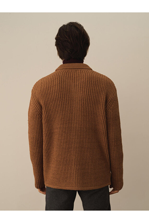 Erkek Oversize Triko Yün Ceket - 6