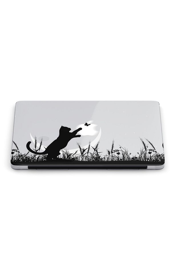 Macbook Air (M2-M3) Kılıf 15 inç A3114-A2941 2023/2024 Macos-12 Şeffaf Kapak Tam Koruma Kedi, Ay ve - 3