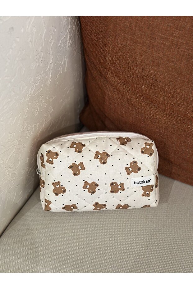 Mini Teddy Bear Patterned Pencil Bag - 4