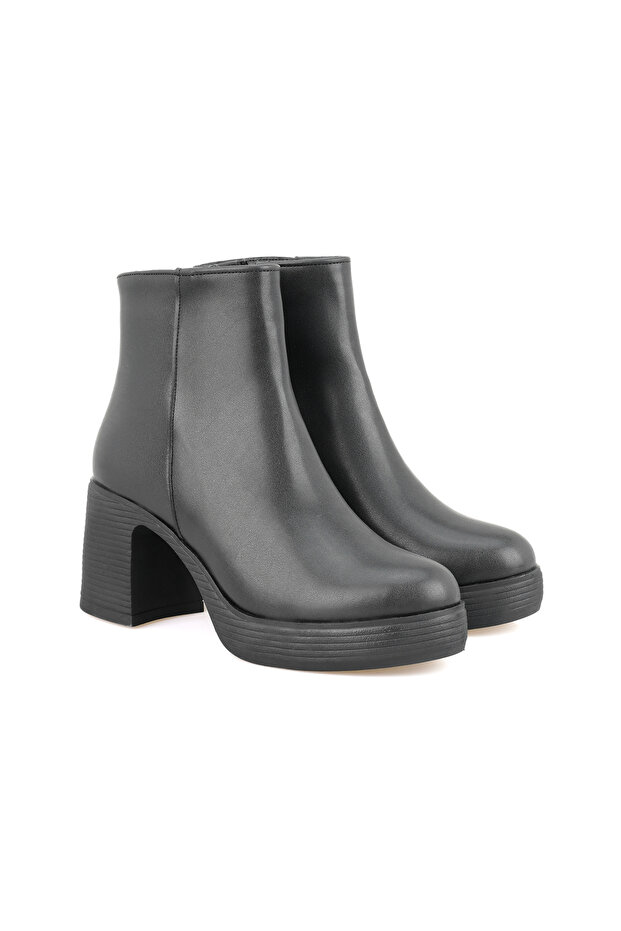 Kadın Siyah Topuklu Bot - 1