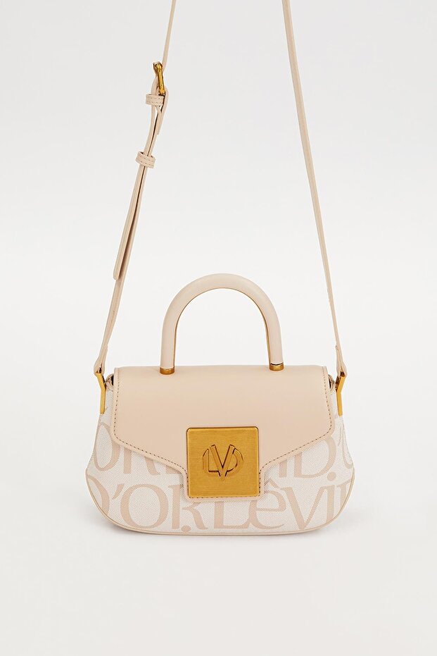 Pink Text Printed Handbag - 2