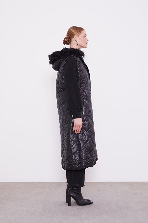 Siyah Kapitone Şişme Yelek - 3