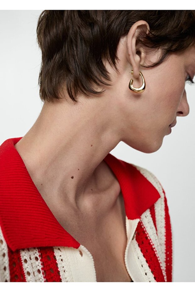 Çizgili ajur örgü hırka - 7