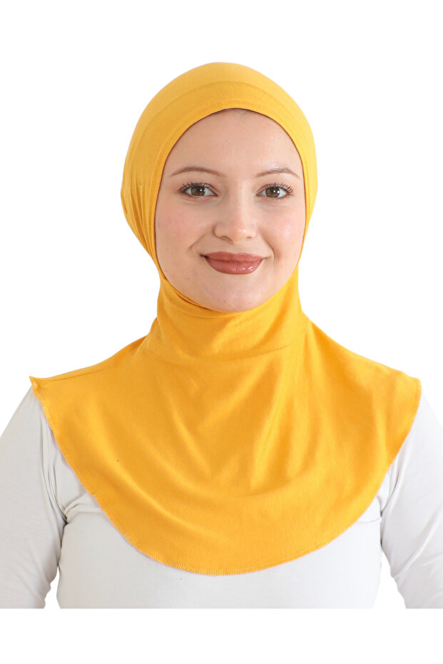 Women's Neck Collar Hijab Hijab Practical Sports Bonnet - Yellow