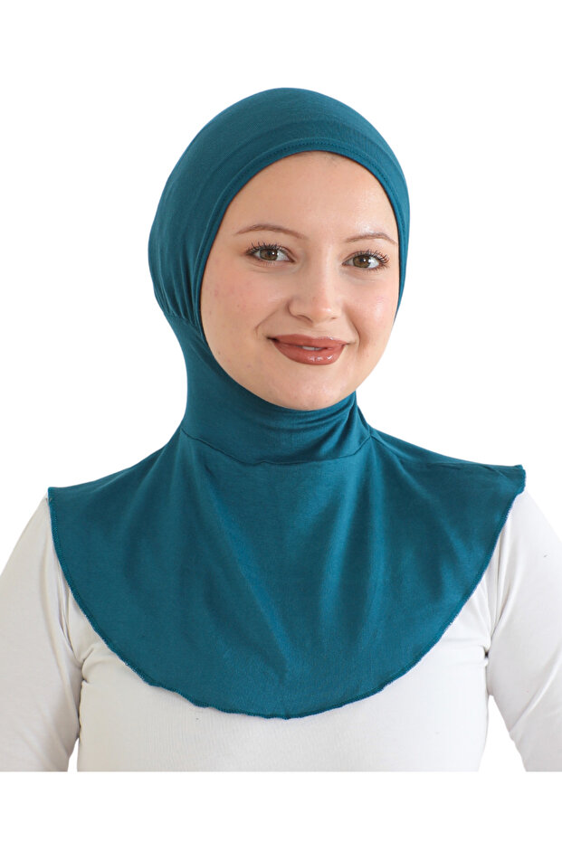 Women's Neck Collar Hijab Hijab Practical Sports Bonnet - Turquoise