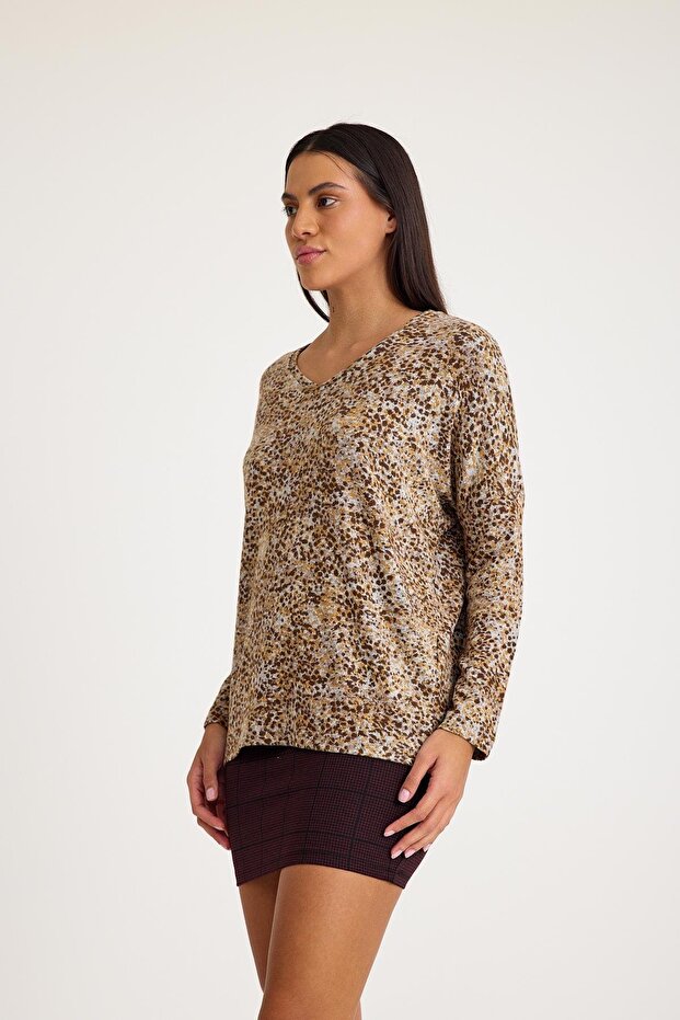 V Yaka Yarasa Kol Basic Triko Kazak - 4