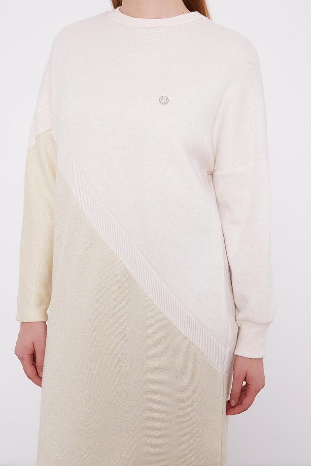 Krem Simli Triko Tunik - 5