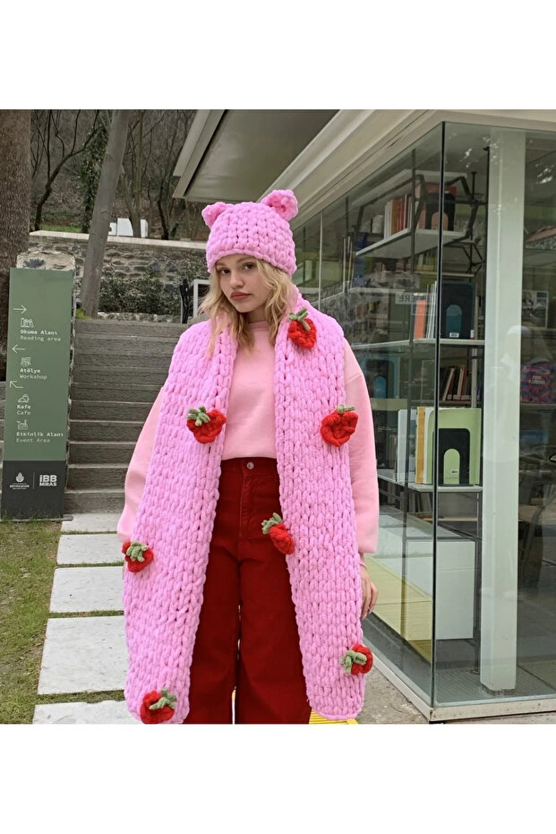 Puffy örgü atkı - 3