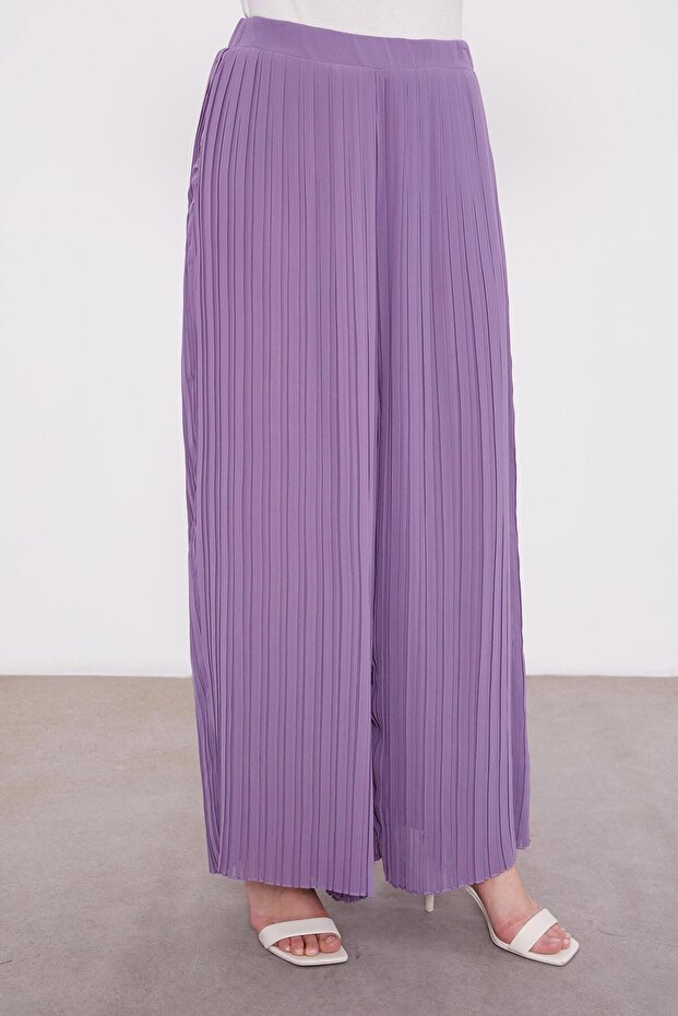 Lila Piliseli Şifon İkili Takım - 6