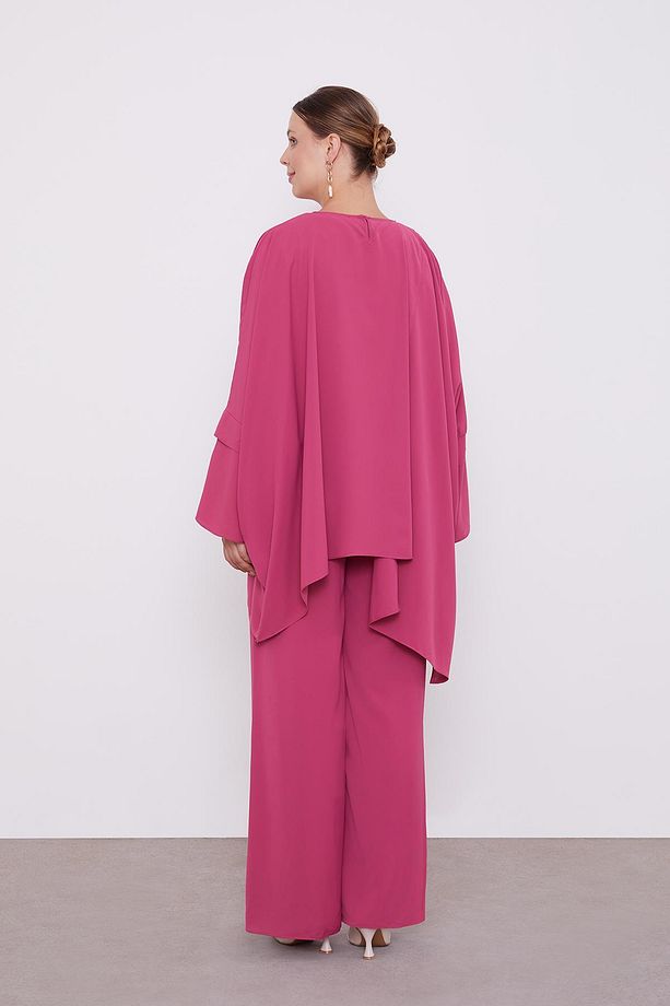 Pembe Taş İşlemeli Tunik Takım - 7