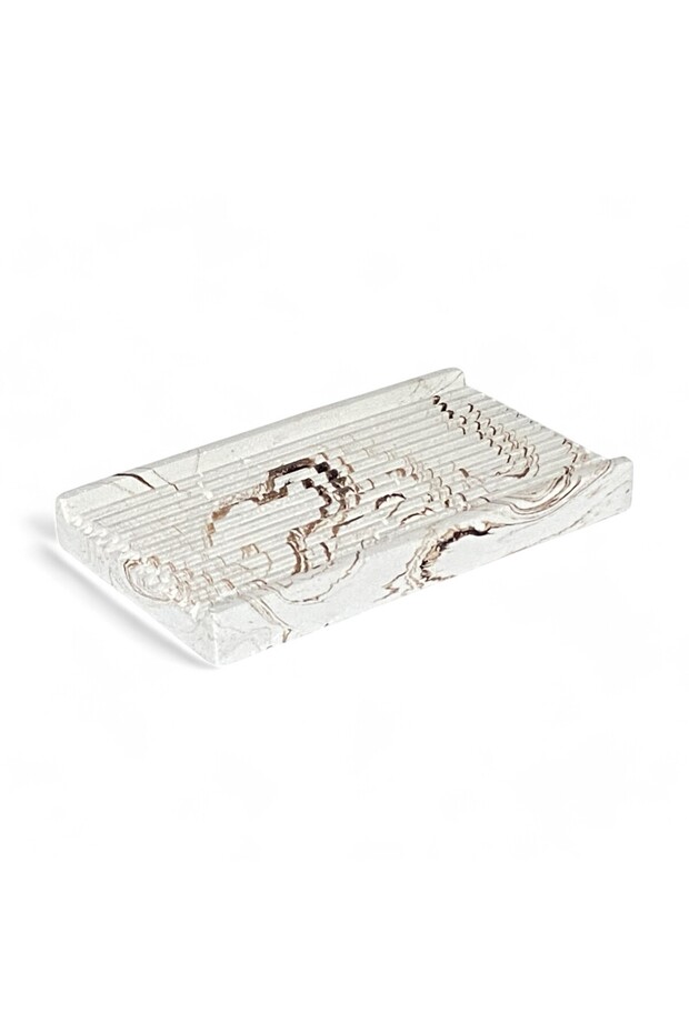 Rustic Marble Patterned Concrete Bathroom Accessory Set (5 Pieces) - 7