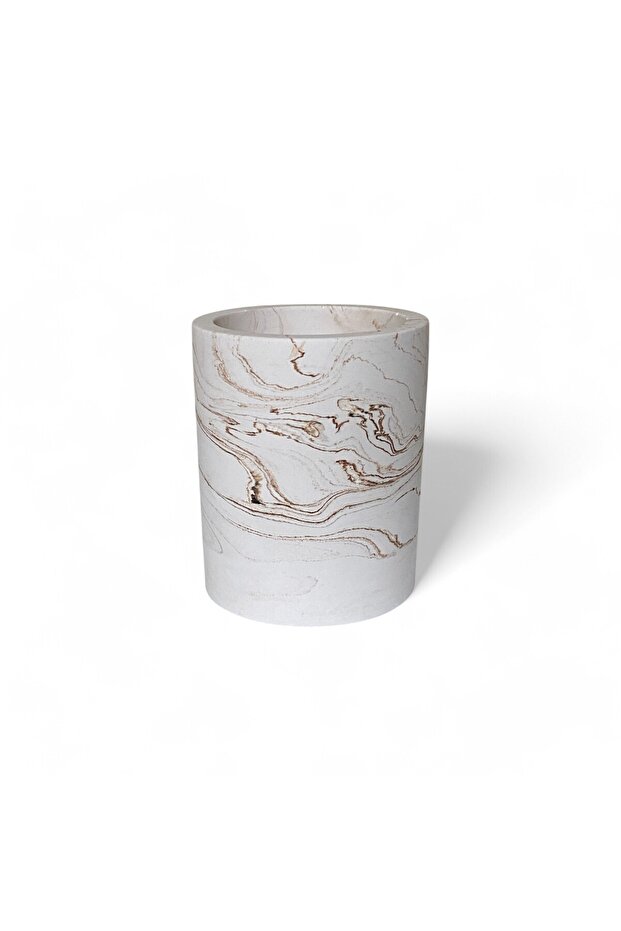 Rustic Marble Patterned Concrete Bathroom Accessory Set (5 Pieces) - 3