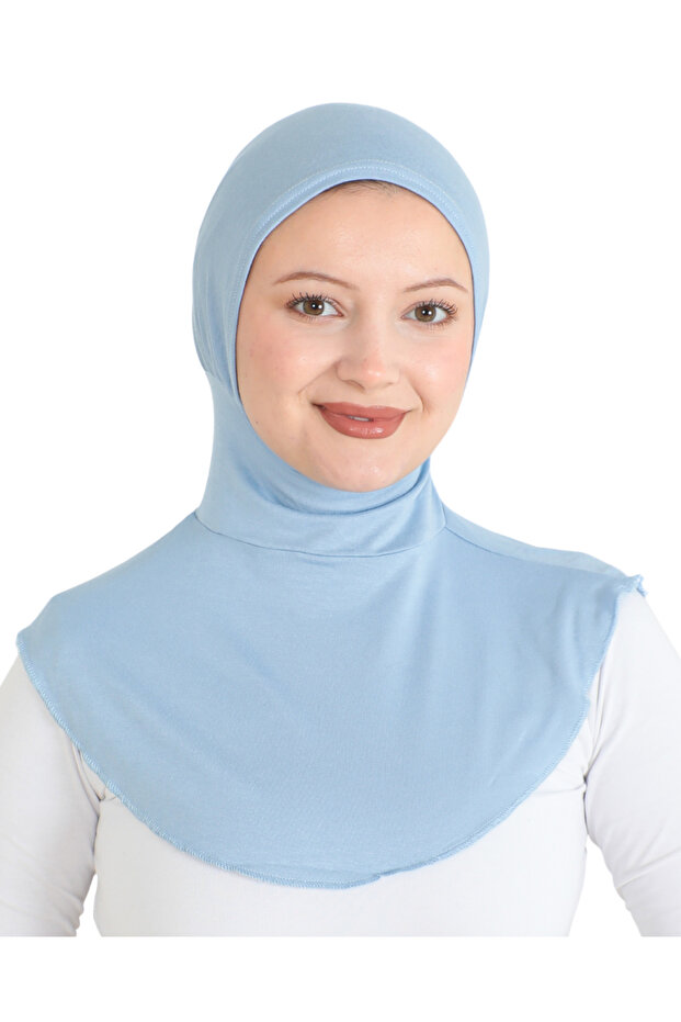 Women's Neck Collar Hijab Hijab Practical Sports Bonnet - Baby Blue