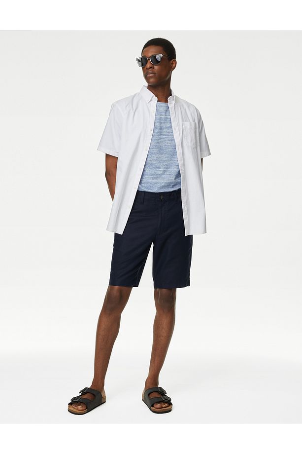 Regular Fit Keten Chino Şort - 1