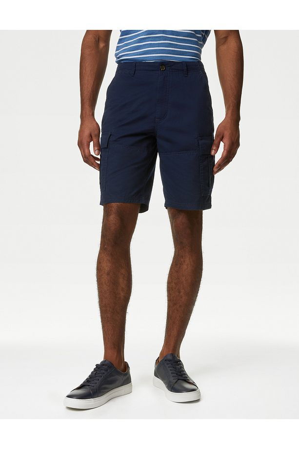 Saf Pamuklu Regular Fit Kargo Şort - 2