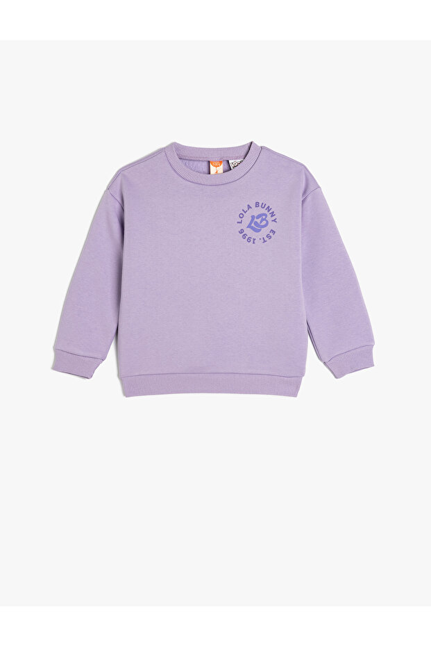 Purple Girl's Printed Sweatshirt