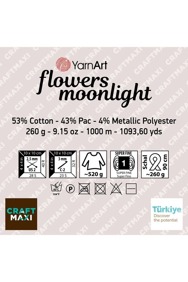 Flowers Moonlıght - Simli, Ebruli El Örgü Ebruli-3284 - 2