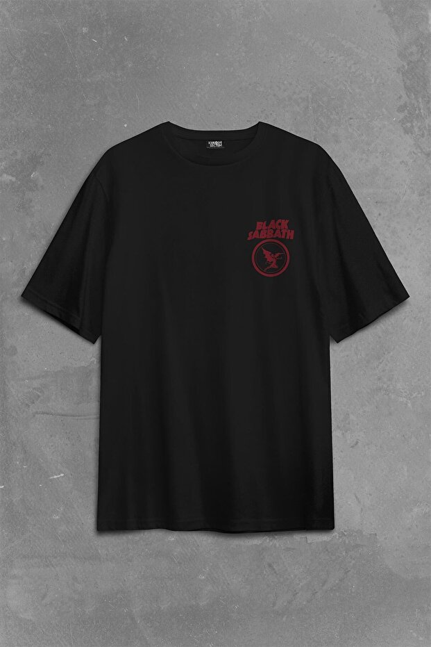 Black Sabbath Rock Heavy Metal Arc Reactor Back Front Printed Oversize T-Shirt Unisex T-Shirt