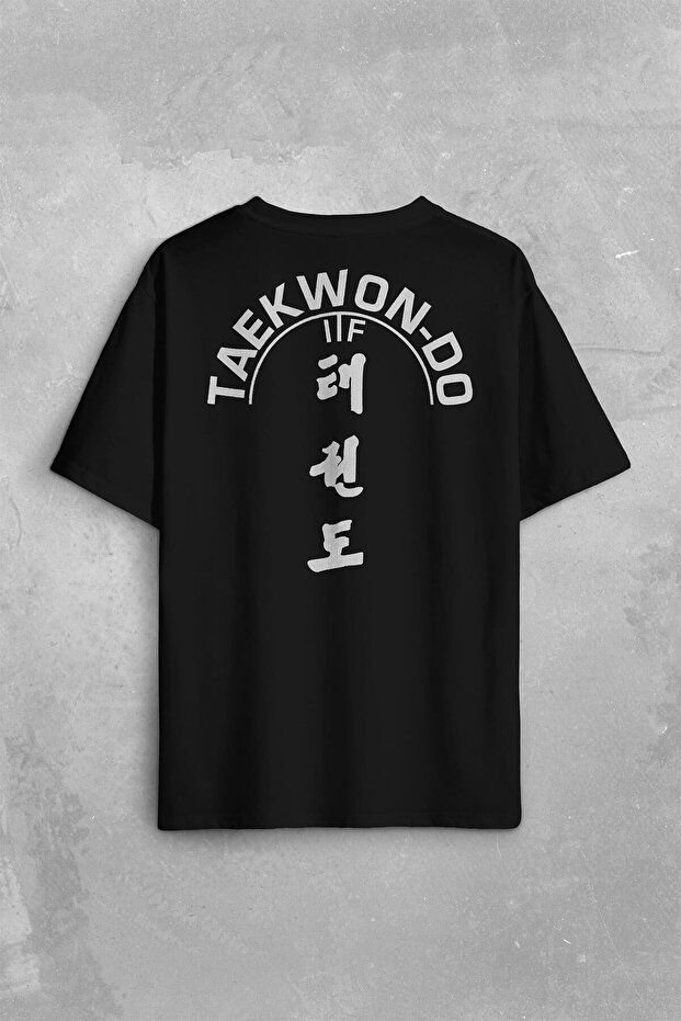 Taekwondo Taekwondo Taekwon-Do Fighter Back Front Printed Oversize T-Shirt Unisex T-Shirt