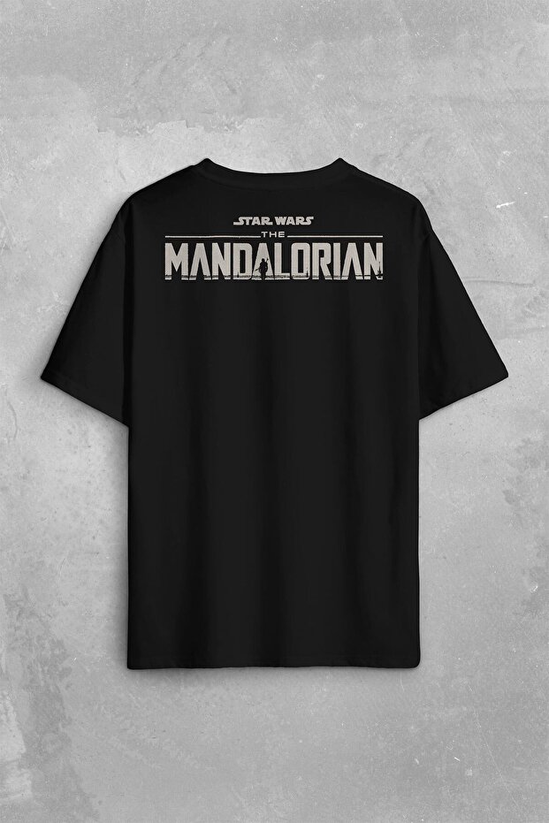 The Mandalorian Baby Yoda Pocket Design Star Wars Back Front Printed Oversize T-Shirt Unisex T-Shirt