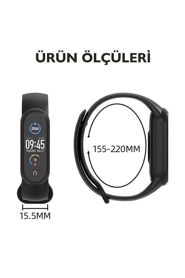 Xiaomi Mi Band 5 Ve 6 Uyumlu Silikon Yüksek Kalite Kordon Kayış Set [4'lü Set] - 3