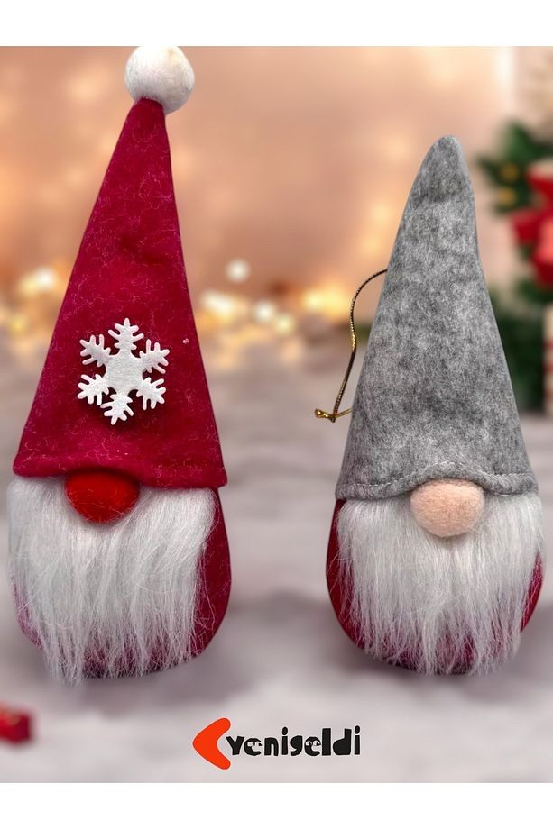 2 Adet 16 Cm Yılbaşı Şans Cücesi Iskandinav Elf Cücesi T80 Gnome - 4