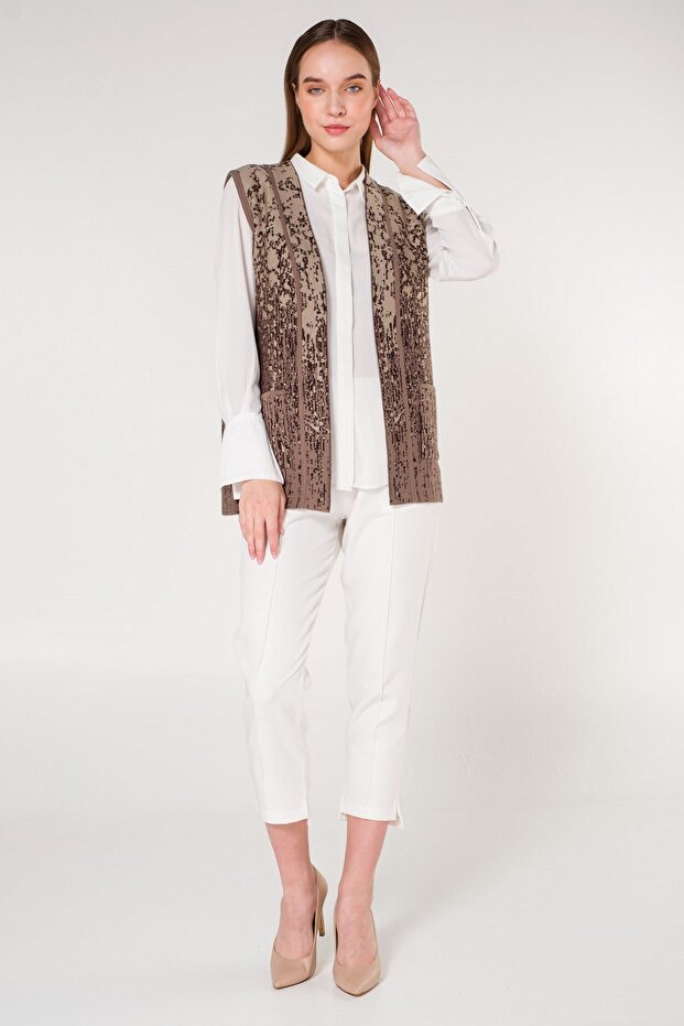 المنك منقوشة سترة منقوشة - 1