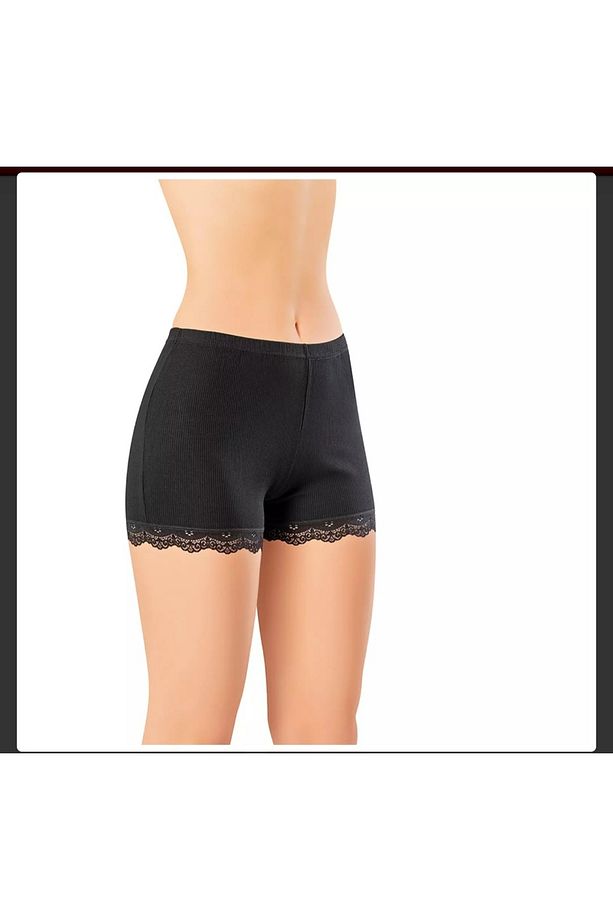 3 ADET KOTA 5022 Siyah Dantelli ŞORT BOXER %93 pamuk - 2