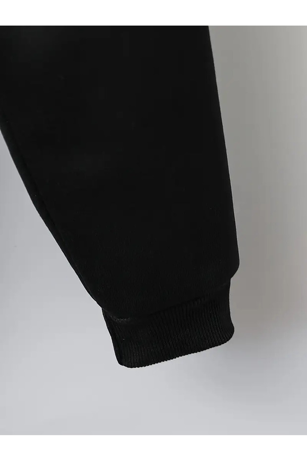 3 LEOPAR BASKILI UNİSEX KAPÜŞONLU ALT ÜST PAMUKLU ÇOCUK EŞOFMAN TAKIMI - 4