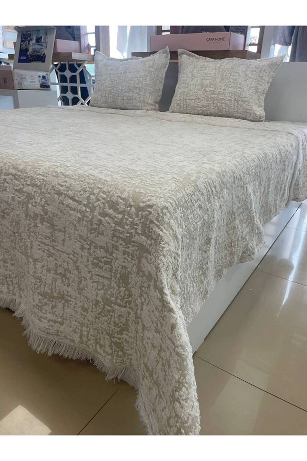Soft Saçaklı Çift  Kişilik Battaniye & Yatak Örtüsü Takımı - 8