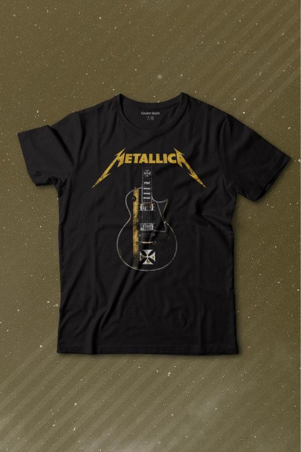 Metallica Iron Cross Guitar Printed T-Shirt Kids T-shirt
