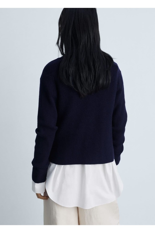 Kruvaze triko ceket - 4