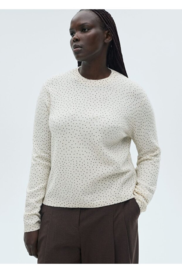 Polka Dot Knit Sweater - 5