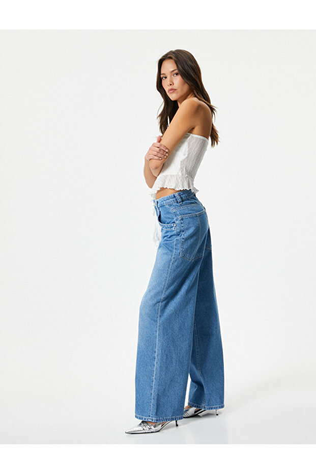 Bianca Jeans - Wide Leg, Pocket, Cotton Jeans