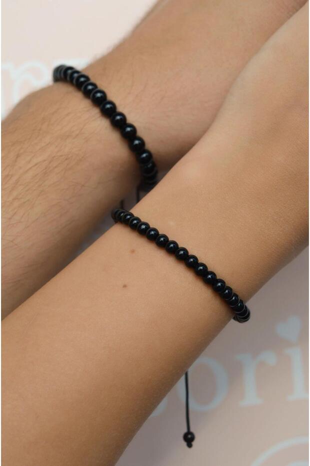 Black Natural Stone Lover Bracelet Couple