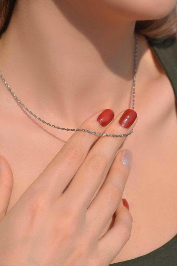 Thin Steel Chain Necklace 45 cm