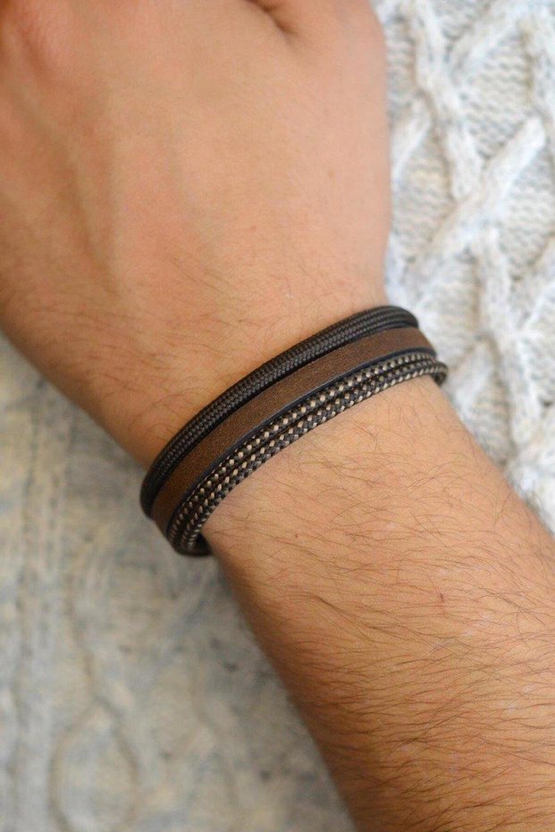 Men's Leather Bracelet Brown